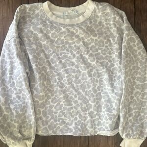 S leopard dropped pullover